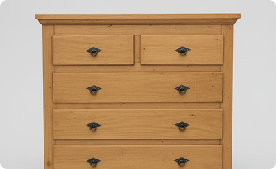 Cômoda rústica com acabamento natural e design exclusivo Bellosguardo